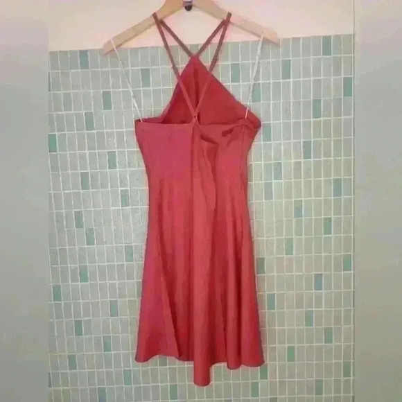 Lulu's Rooftop Party Halter Satin Mini Dress - Picture 7 of 12